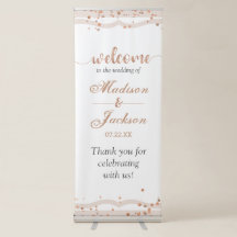 Sandstreifen & Rose Gold Confetti Hochzeit Willkom