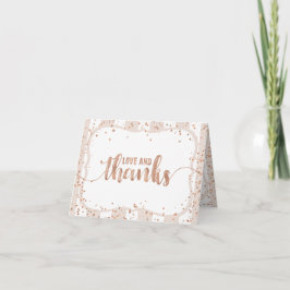 Sandstreifen & Rose Gold Confetti Vielen Dank Dankeskarte