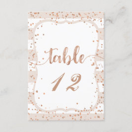 Sandstreifen und Rose Gold Hochzeiten Tischnummern