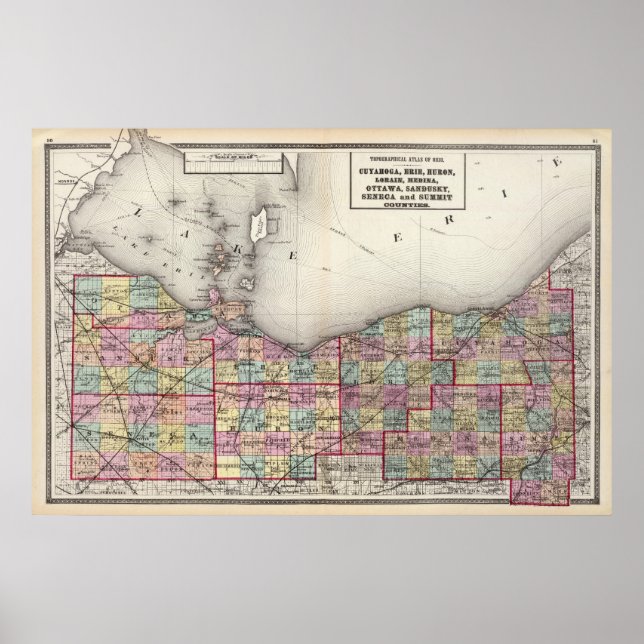 Sandusky, Seneca und Summit Landkreises Poster (Vorne)