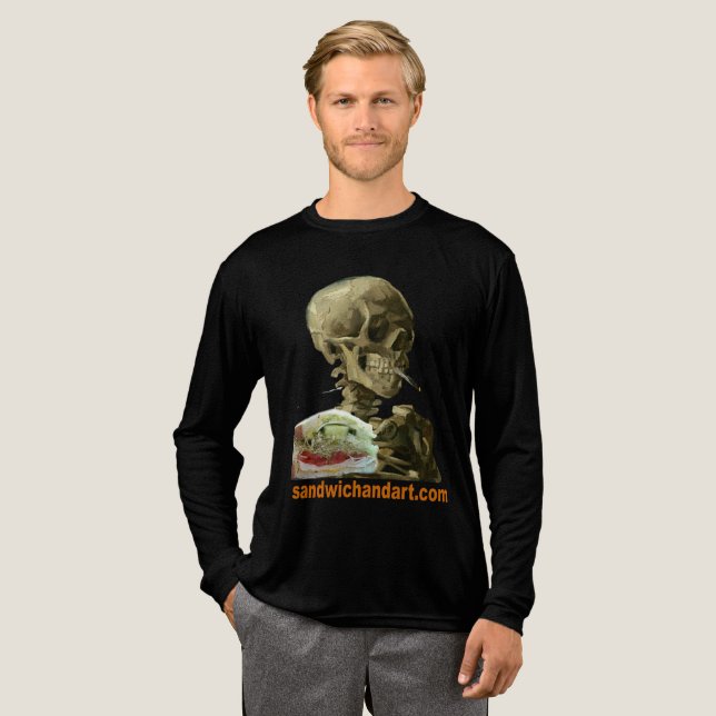 Sandwich and Skull Tri-Blend Shirt (Volle Vorderseite)