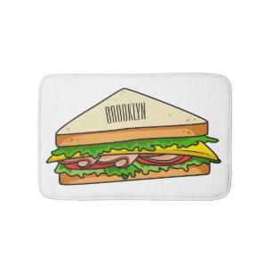 Sandwich Cartoon Illustration Badematte