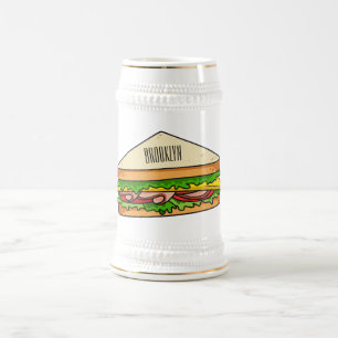 Sandwich Cartoon Illustration Bierglas