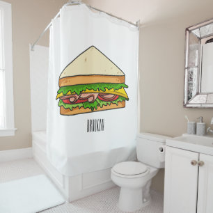 Sandwich Cartoon Illustration Duschvorhang