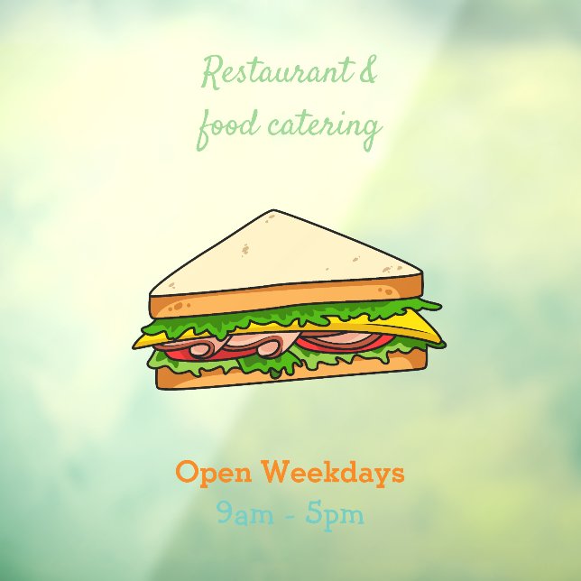 Sandwich Cartoon Illustration Fensteraufkleber (Blatt 3)