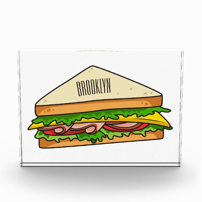 Sandwich Cartoon Illustration Fotoblock (Vorderseite)
