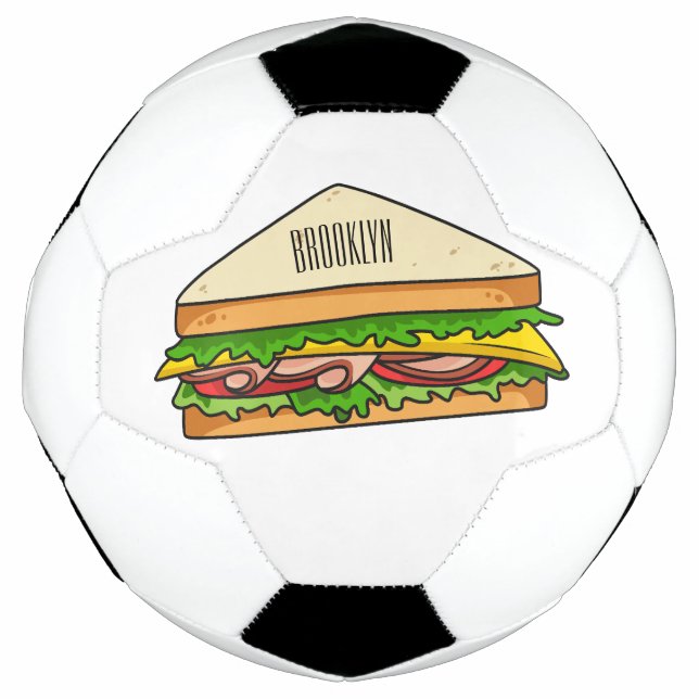 Sandwich Cartoon Illustration Fußball (Vorderseite)