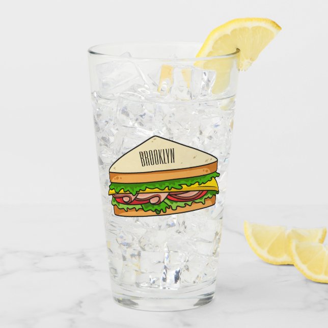 Sandwich Cartoon Illustration Glas (Rückseite Ice)
