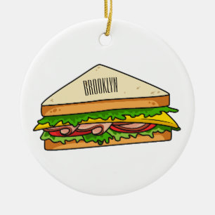 Sandwich Cartoon Illustration Keramik Ornament