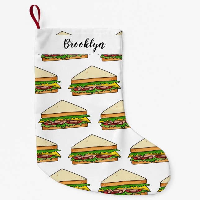 Sandwich Cartoon Illustration Kleiner Weihnachtsstrumpf (Vorderseite)