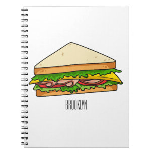 Sandwich Cartoon Illustration Notizblock