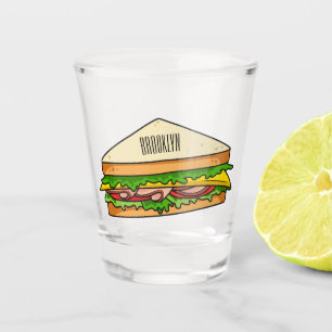 Sandwich Cartoon Illustration Schnapsglas