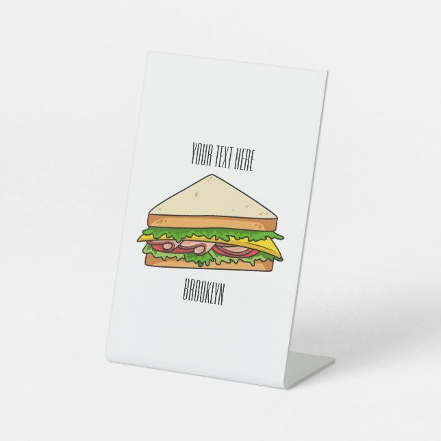Sandwich Cartoon Illustration Sockelschild (Vorderseite)