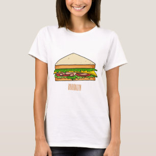 Sandwich Cartoon Illustration T-Shirt