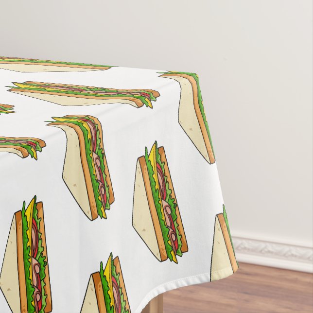 Sandwich Cartoon Illustration Tischdecke (Beispiel)