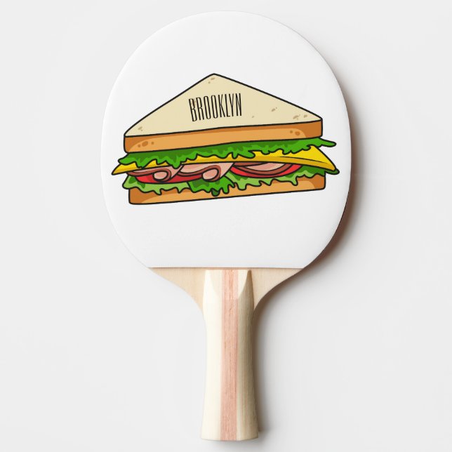 Sandwich Cartoon Illustration Tischtennis Schläger (Vorderseite)