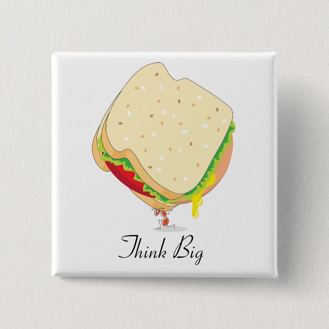 Sandwich Charless Antlas™_Baloney denken großes Button (Vorderseite)