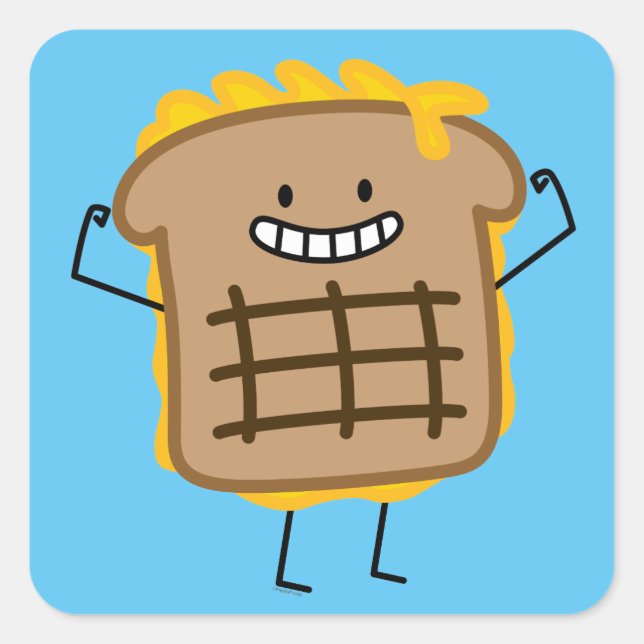 Sandwich Cheddar Toasted Brot, gegrillt Quadratischer Aufkleber (Vorderseite)