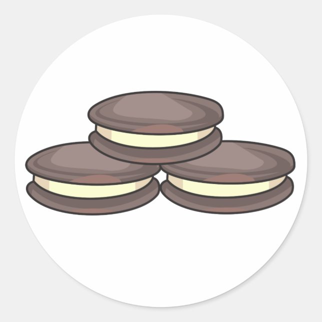 Sandwich Cookies Runder Aufkleber (Vorderseite)