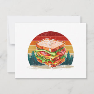 Sandwich Food Vintag Style gestörter Retro Sandw Einladung