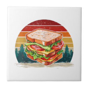 Sandwich Food Vintag Style gestörter Retro Sandw Fliese