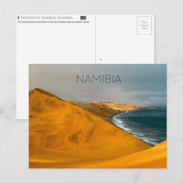 Sandwich Harbour, Namibia Postcard Feiertagspostkarte (Vorne/Hinten)