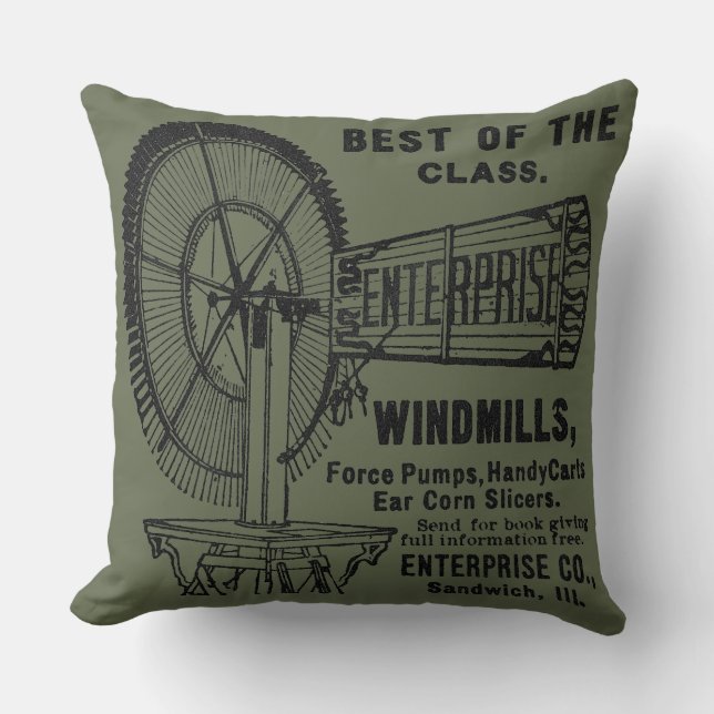 SANDWICH ILLINOIS 1889 ENTERPRISE WINDMILL CO. KISSEN (Vorderseite)