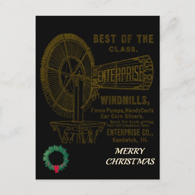 SANDWICH ILLINOIS 1889 ENTERPRISE WINDMILL CO. POSTKARTE (Vorderseite)