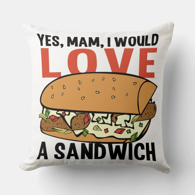 Sandwich-individueller Name Throwkissen Kissen (Vorderseite)