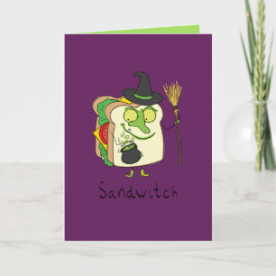Sandwich- Lustige Halloween-Hexen-Grußkarte Karte