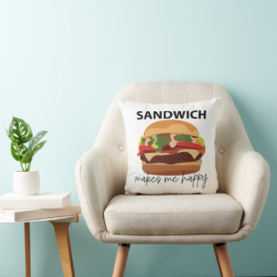 Sandwich macht mich glücklich kissen