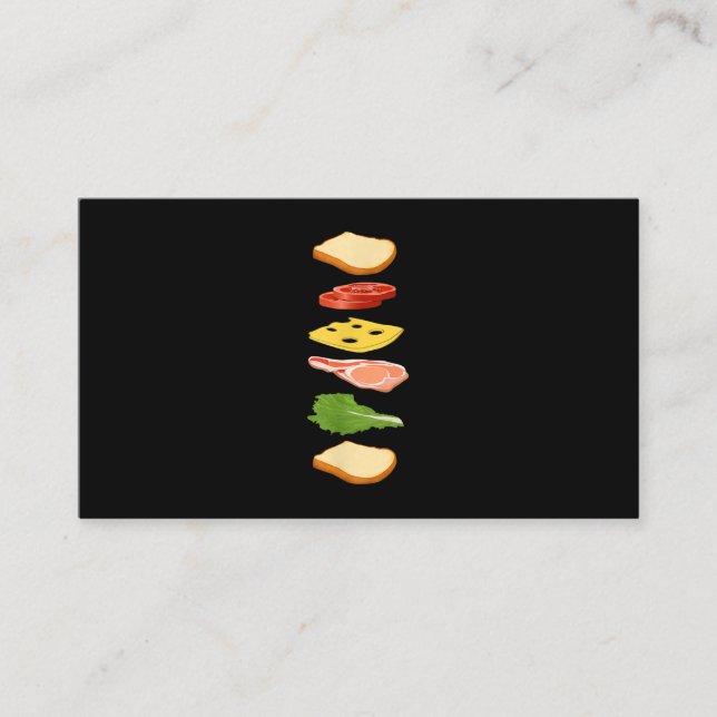 Sandwich mit Brötchenkäse und Feinschmecker aus Sc Visitenkarte (Vorderseite)