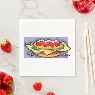 Sandwich mit Salat Käse und Soße Serviette