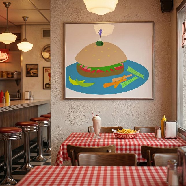 Sandwich mit Veggie Sides Fun Food Poster (Von Creator hochgeladen)