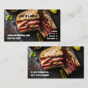 Sandwich Pastrami mit Hecht Visitenkarte