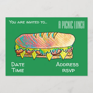 Sandwich-Picknick-Party Einladung