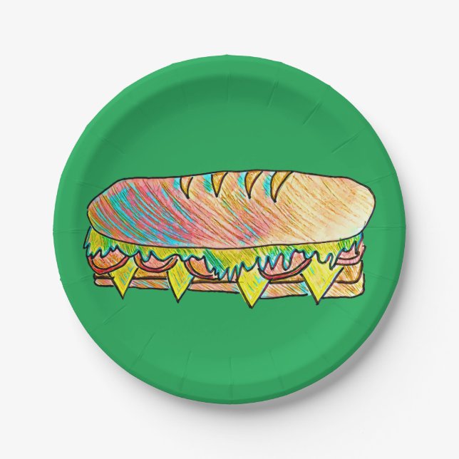 Sandwich-Picknick-Party Pappteller (Vorderseite)
