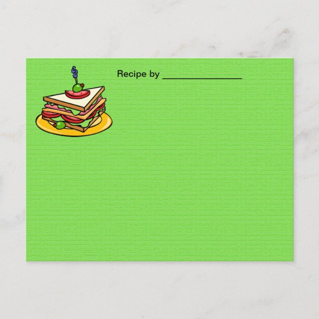 Sandwich Recipe Blank Card Postkarte (Vorderseite)