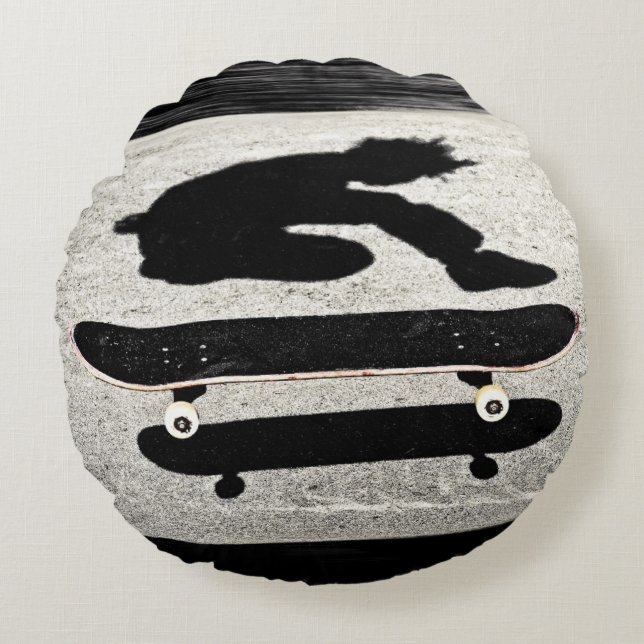 Sandwich-Skateboard Rundes Kissen (Vorderseite)