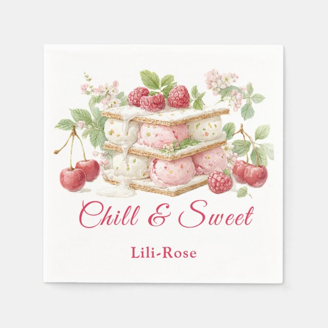 Sandwich-Tag Wasserfarbe Eiscreme Serviette (Vorderseite)