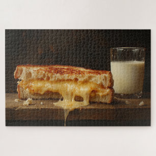 Sandwich und Milch vom Grill