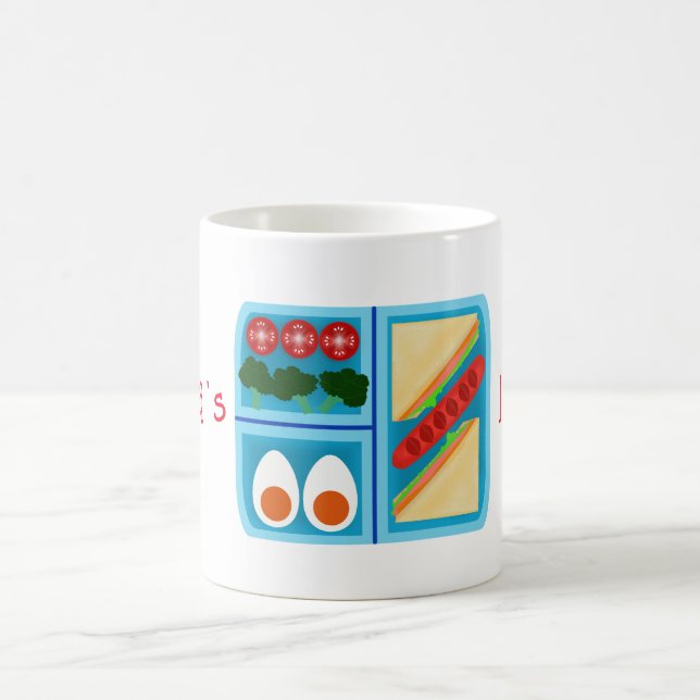 Sandwich, Wurst, Ei, Tomate, Brocolli in A Lunc Kaffeetasse (Mittel)