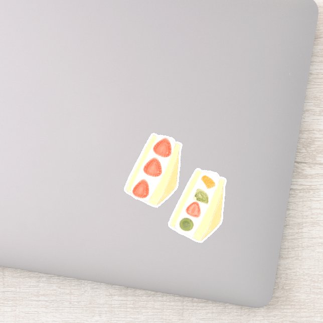 Sandwiches mit Obst und Creme Aufkleber (Detail)