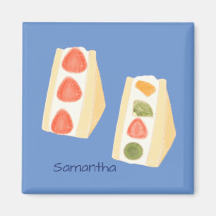Sandwiches mit Obst und Creme Magnet