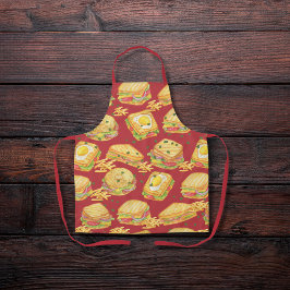 Sandwiches und Pommes frites rot Schürze