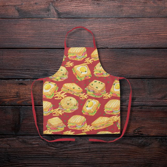 Sandwiches und Pommes frites rot Schürze (Von Creator hochgeladen)