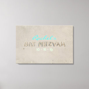 SANDY BEACH Bat Mitzvah Memory Sign-In Board Leinwanddruck