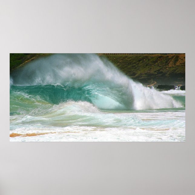 Sandy Beach Big Surf Poster (Vorne)