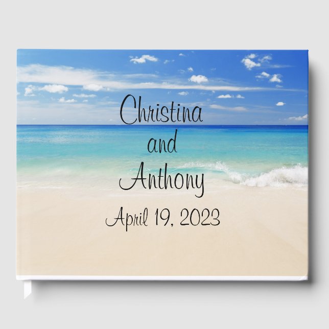 Sandy Beach Custom Wedding Livre d'invité (Recto)