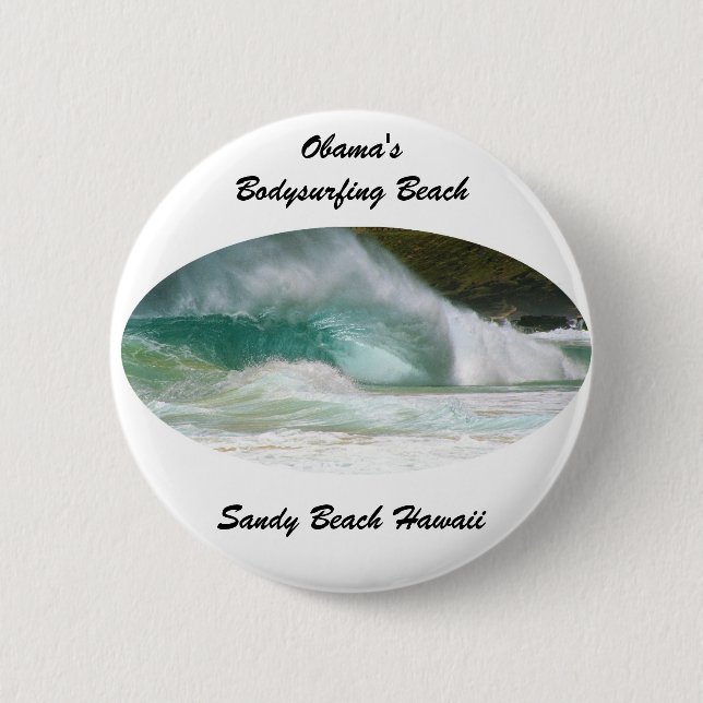 Sandy Beach Hawaii Button (Vorderseite)